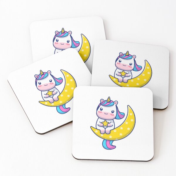Item preview, Cute Unicorn Sitting on Crescent Moon Holding Star designed and sold by Ulrike M 	 Werner.