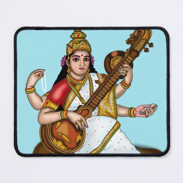 Item preview, Goddess Saraswati Artwork | Divine Digital Illustration of Wisdom & Music designed and sold by Harshit_Digital_Arts.
