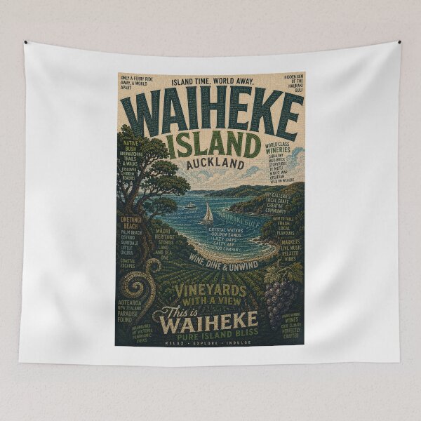 Item preview, Waiheke Island Auckland Vineyard Coastline New Zealand Escape designed and sold by Aryabek.