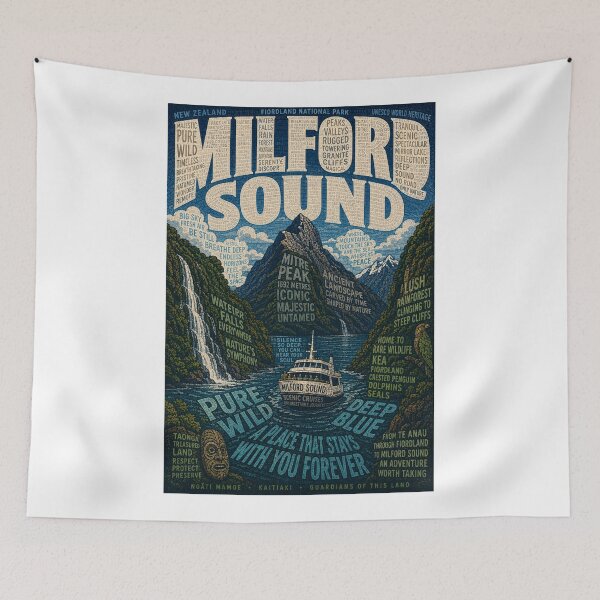 Item preview, Milford Sound Fiordland National Park New Zealand Fjord Wilderness designed and sold by Aryabek.