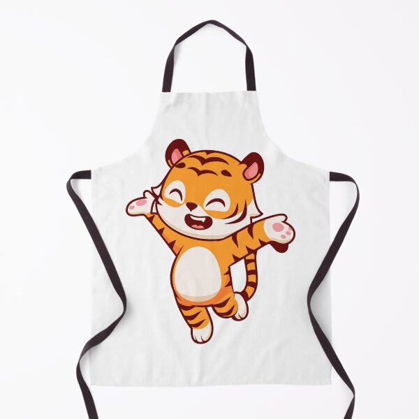 Item preview, Cute Happy Little Tiger Jumping Chibi Illustration designed and sold by Ulrike M 	 Werner.
