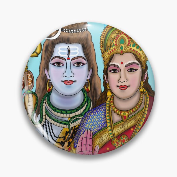 Item preview, Lord Shiva Parvati Artwork | Divine Hindu Couple Digital Painting | Spiritual Art designed and sold by Harshit_Digital_Arts.