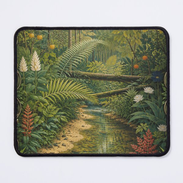 Item preview, The Deep El Yunque Rainforest - as painted by H. Rosseau via ChatGTP designed and sold by www.elyunqueprints.store.
