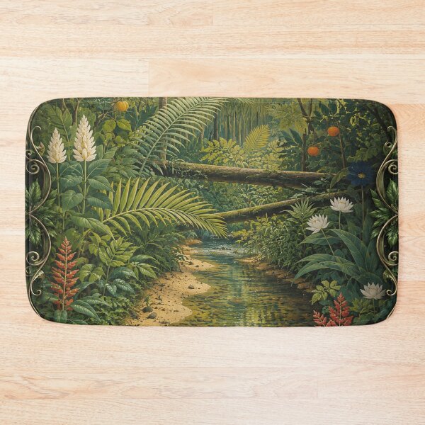 Item preview, The Deep El Yunque Rainforest - as painted by H. Rosseau via ChatGTP designed and sold by www.elyunqueprints.store.
