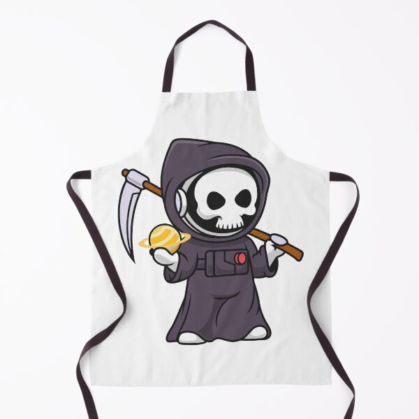 Item preview, Cute Grim Reaper Astronaut Holding Saturn Planet designed and sold by Ulrike M Werner.