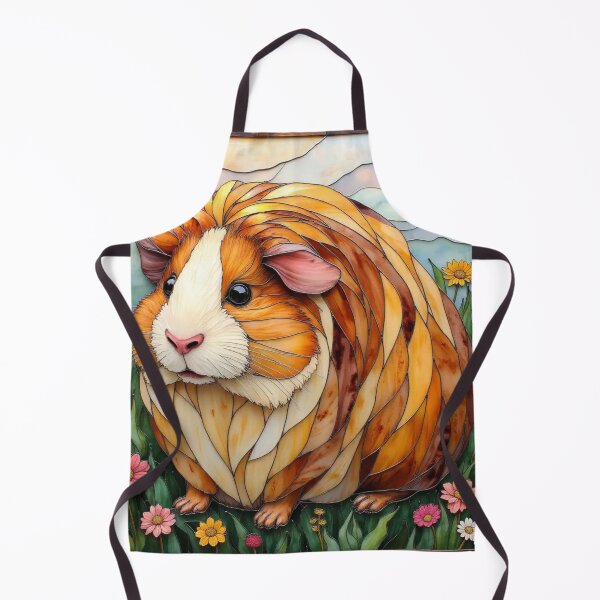 Item preview, Stained-glass Squeaker Wheeking Long Haired- Guinea Pig Art designed and sold by highvibz72.