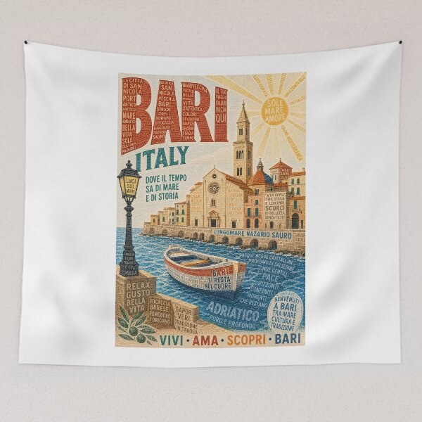 Item preview, Bari Italy Lungomare Nazario Sauro Basilica di San Nicola Adriatic Coast Travel designed and sold by Aryabek.