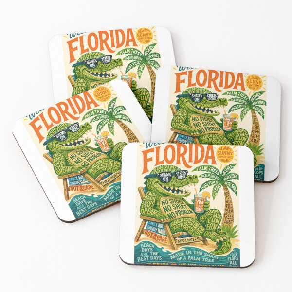 Item preview, Welcome to Florida Alligator Sunshine State Palm Trees Beach Lifestyle Coastal Travel designed and sold by Aryabek.