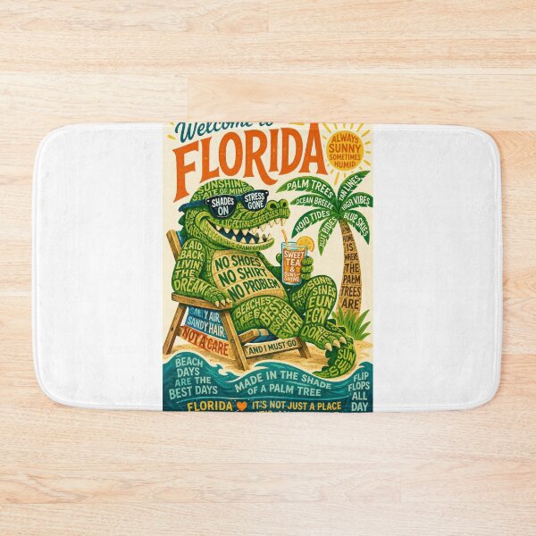 Item preview, Welcome to Florida Alligator Sunshine State Palm Trees Beach Lifestyle Coastal Travel designed and sold by Aryabek.