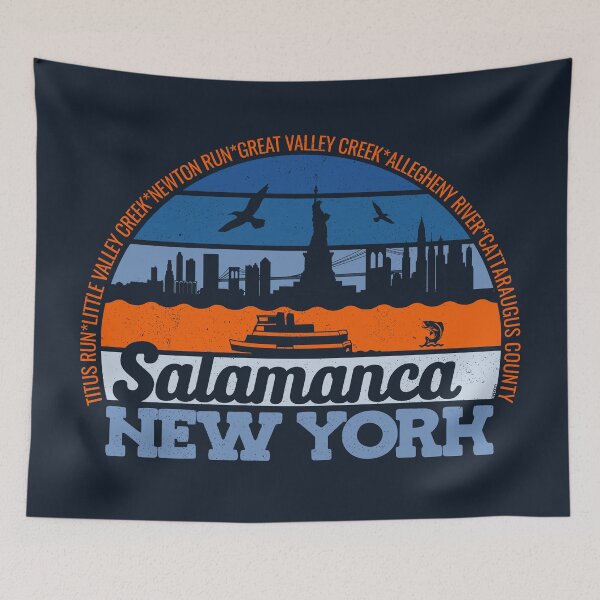 Item preview, Salmanca New York Sunset Retro Vintage Local Pride Logo designed and sold by CRHPOD20.
