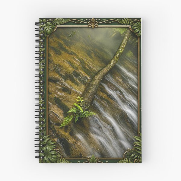 Item preview, The Sabana River with Fallen Tree and Ferns - framed/enhanced ChatGTP images designed and sold by www.elyunqueprints.store.