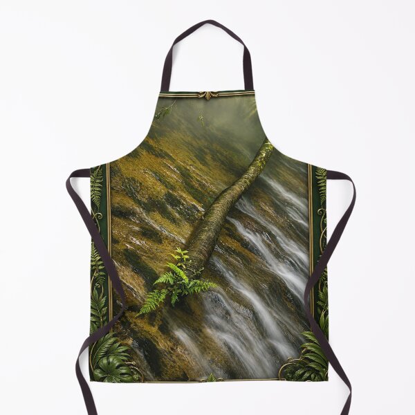 Item preview, The Sabana River with Fallen Tree and Ferns - framed/enhanced ChatGTP images designed and sold by www.elyunqueprints.store.