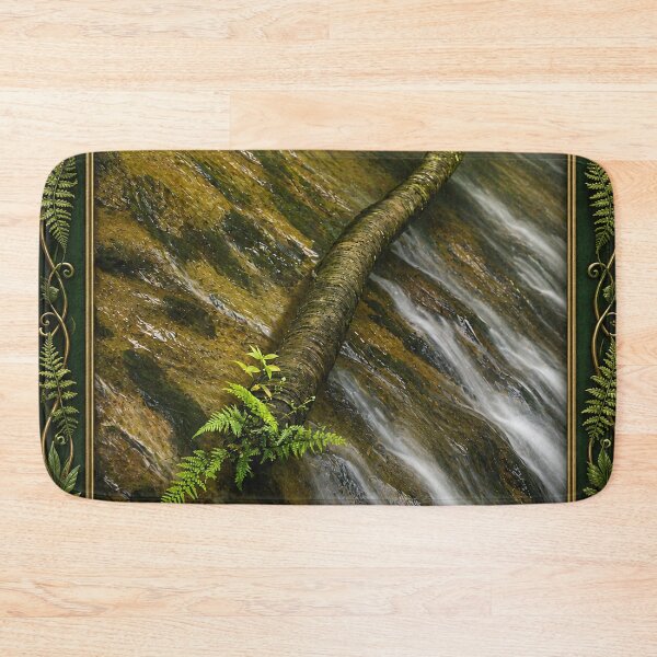 Item preview, The Sabana River with Fallen Tree and Ferns - framed/enhanced ChatGTP images designed and sold by www.elyunqueprints.store.