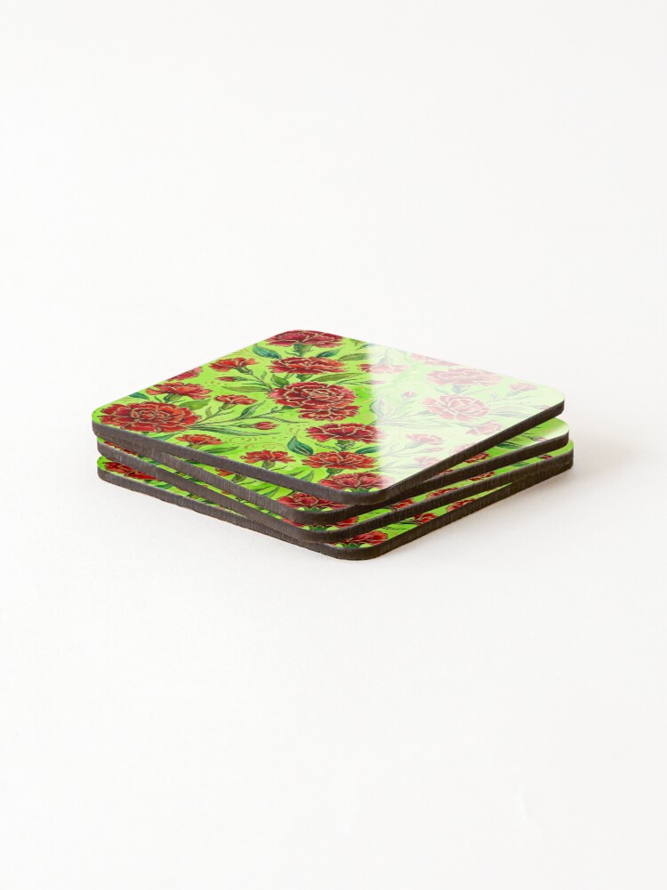 Thumbnail 4 of 5, Coasters (Set of 4), Red Carnation designed and sold by GraphicsClub.