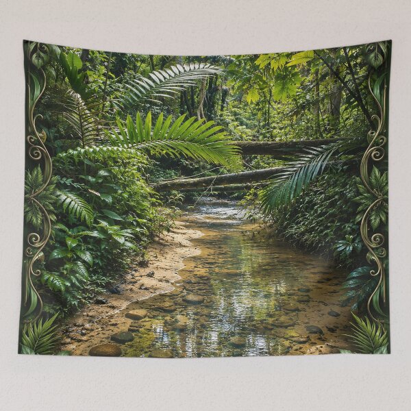 Item preview, Awesome deep forest Tropical Stream - El Yunque Rainforest PR - Framed designed and sold by www.elyunqueprints.store.