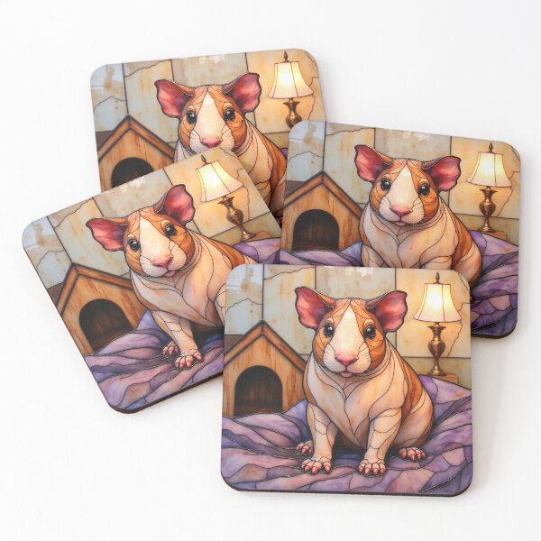 Item preview, Stained-glass House Hippo Skinny Pig Exotic Unusual pet Art designed and sold by highvibz72.