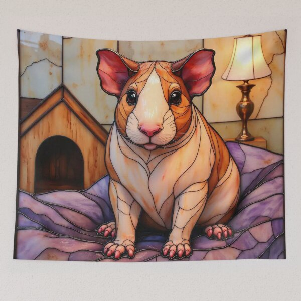 Item preview, Stained-glass House Hippo Skinny Pig Exotic Unusual pet Art designed and sold by highvibz72.
