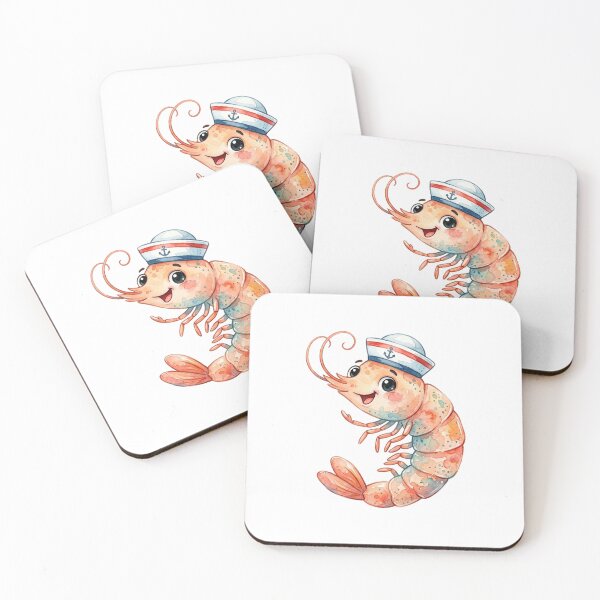 Item preview, Funny Kawaii Shrimp Character with Sailor Hat designed and sold by SOUFIANE1991.