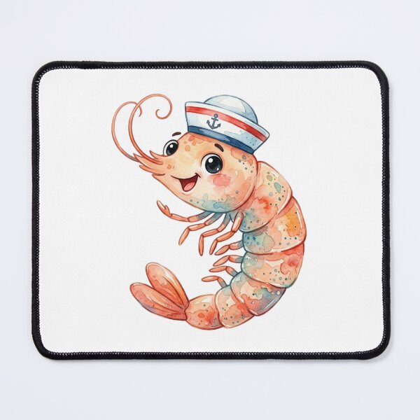 Item preview, Funny Kawaii Shrimp Character with Sailor Hat designed and sold by SOUFIANE1991.