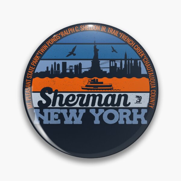 Item preview, Sherman New York Sunset Retro Vintage Local Pride Logo designed and sold by CRHPOD20.