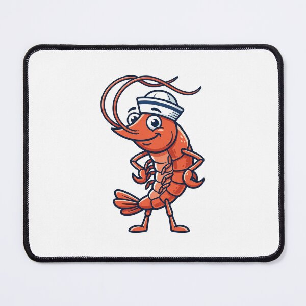 Item preview, Funny Kawaii Shrimp Character with Sailor Hat designed and sold by SOUFIANE1991.