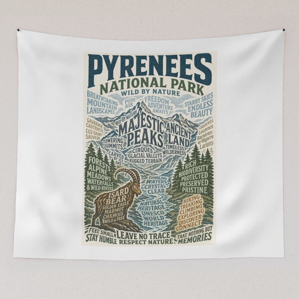 Item preview, Pyrenees National Park French Mountain Peaks and UNESCO Wilderness designed and sold by Aryabek.