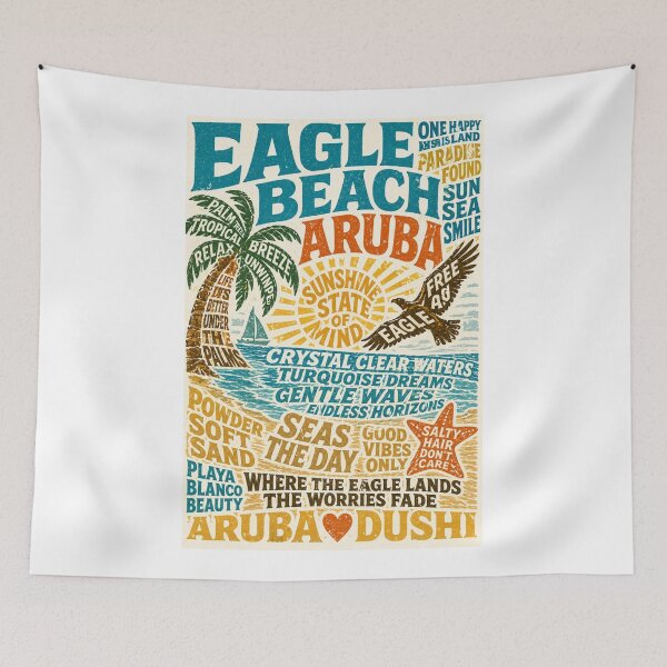 Item preview, Eagle Beach Aruba Caribbean Paradise and Playa Blanco Coastline designed and sold by Aryabek.