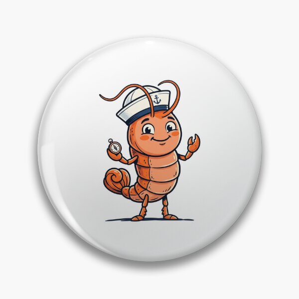 Item preview, Funny Kawaii Shrimp Character with Sailor Hat designed and sold by SOUFIANE1991.