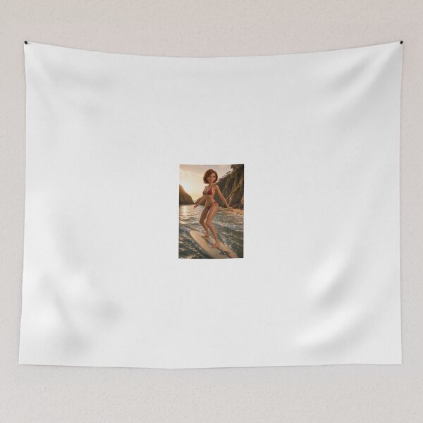 Item preview, Redhead Surfer Girl on Board at Sunset designed and sold by CathryneDelamort.