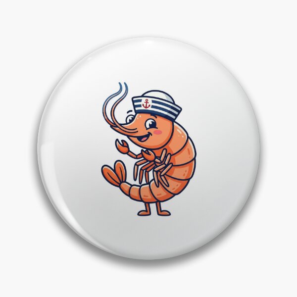 Item preview, Funny Kawaii Shrimp Character with Sailor Hat designed and sold by SOUFIANE1991.