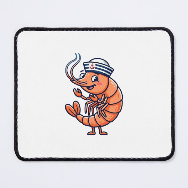 Item preview, Funny Kawaii Shrimp Character with Sailor Hat designed and sold by SOUFIANE1991.