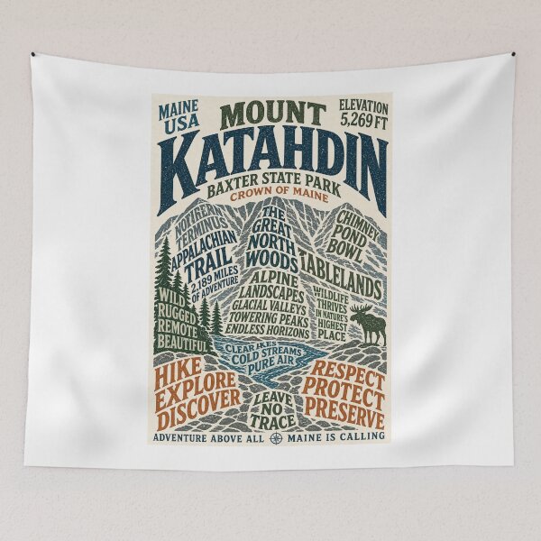 Item preview, Mount Katahdin Baxter State Park Maine Appalachian Wilderness designed and sold by Aryabek.