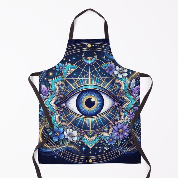 Item preview, Evil Eye Talisman Mystical Floral Crystal Celestial Mandala - Witchy Boho Art designed and sold by Rovano.