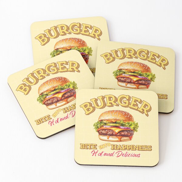 Item preview, Vintage Diner Burger Bite Into Happiness Graphic designed and sold by SilverSeaBKK.