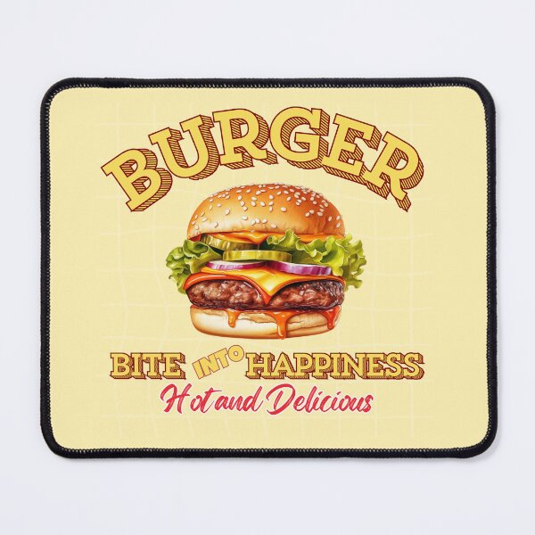 Item preview, Vintage Diner Burger Bite Into Happiness Graphic designed and sold by SilverSeaBKK.