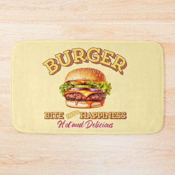 Item preview, Vintage Diner Burger Bite Into Happiness Graphic designed and sold by SilverSeaBKK.