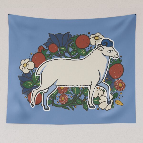 Item preview, Cute Medieval Goat Illustration Design designed and sold by MariOyama.