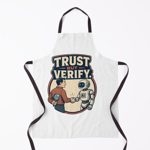 Item preview, Retro AI Human Oversight Trust But Verify designed and sold by ExprezzDesigns.