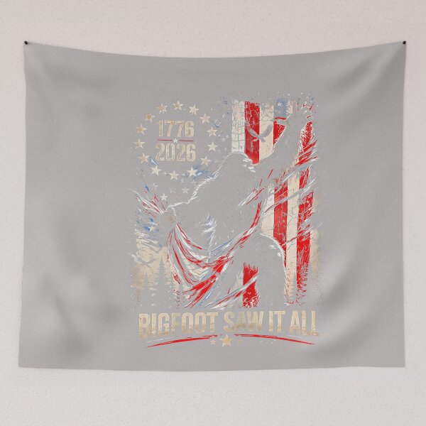 Item preview, Bigfoot Saw It All 250 Years 1776 2026 4th of July USA Flag designed and sold by GreggRoss.
