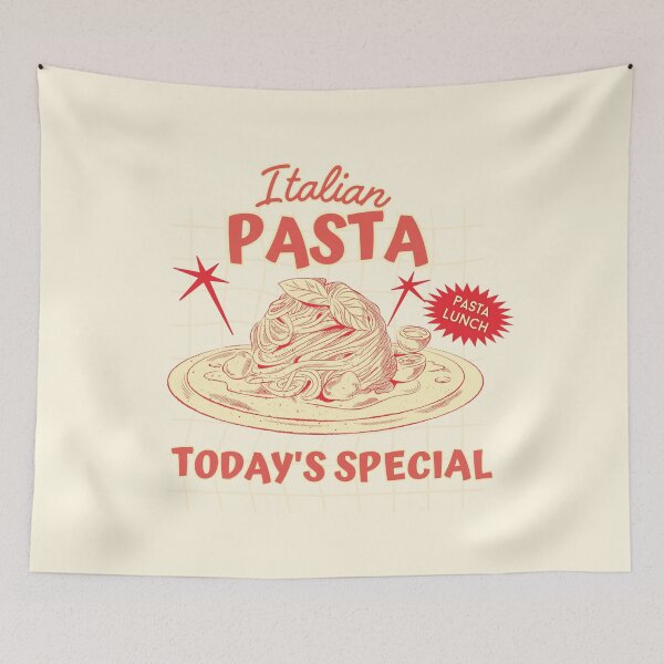 Item preview, Italian Pasta Today's Special – Retro Diner Sketch designed and sold by SilverSeaBKK.