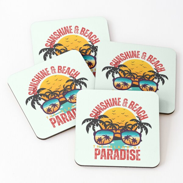 Item preview, Sunshine and Beach Island of Paradise Retro Graphic designed and sold by SilverSeaBKK.