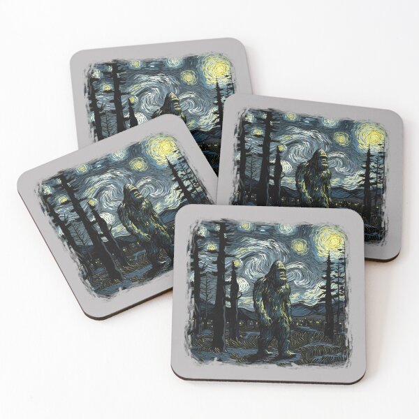 Item preview, Bigfoot Starry Night Sasquatch Van Gogh Sky Painting Art Long Sleeve designed and sold by GreggRoss.