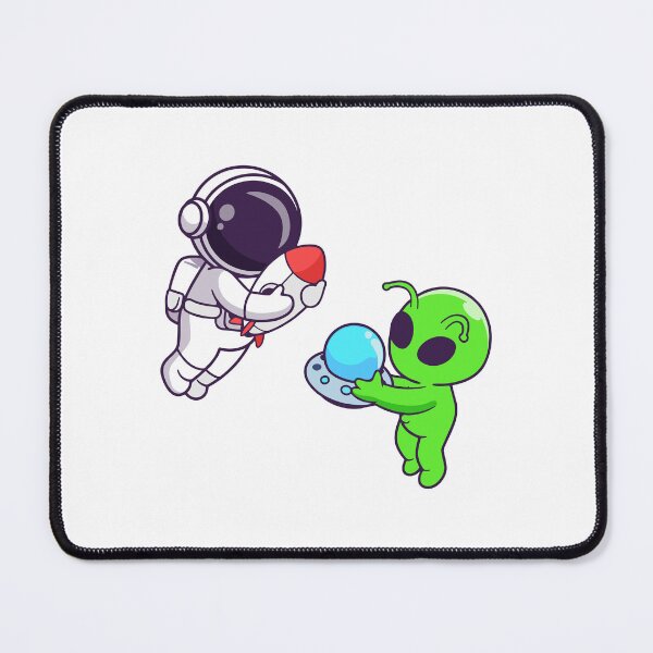 Item preview, Cute Astronaut and Alien Space Friendship Cartoon designed and sold by Anke W 	 Ehrlichmann.