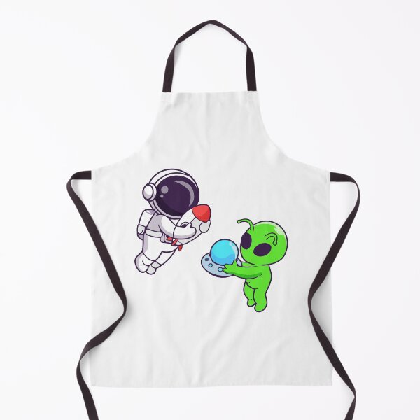 Item preview, Cute Astronaut and Alien Space Friendship Cartoon designed and sold by Anke W Ehrlichmann.