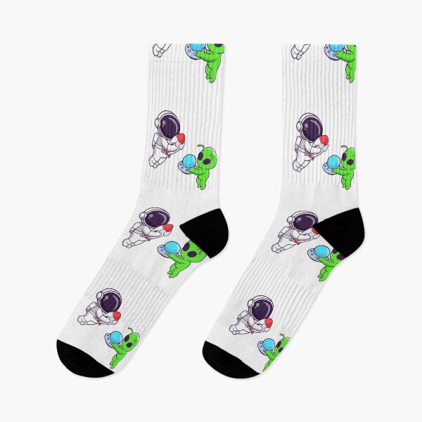 Item preview, Cute Astronaut and Alien Space Friendship Cartoon designed and sold by Anke W 	 Ehrlichmann.
