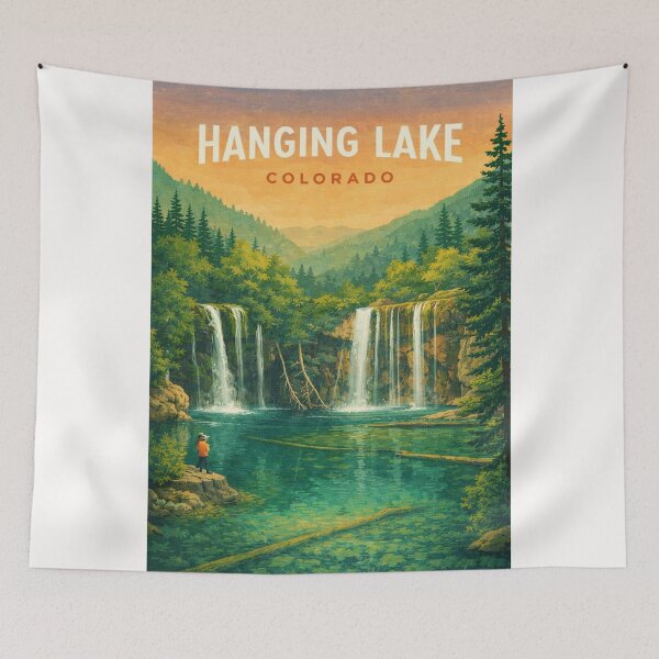 Item preview, Hanging Lake Colorado Alpine Waterfalls and Forest designed and sold by Places On Earth.