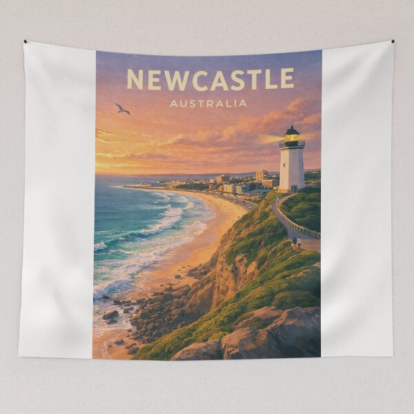 Item preview, Newcastle Australia Coastal Lighthouse Sunset designed and sold by Places On Earth.