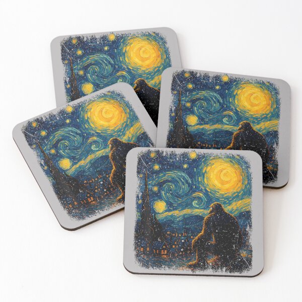 Artikelvorschau, Bigfoot Sternennacht Van Gogh Geschenke für Männer Frauen Jungen Kind entworfen und verkauft von GreggRoss.
