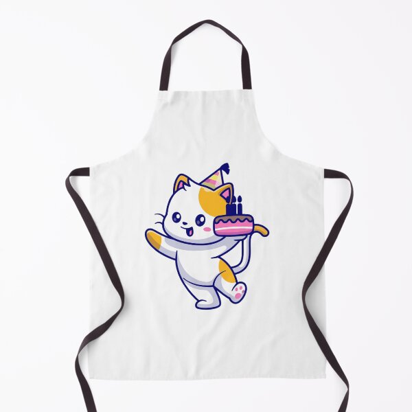 Item preview, Cute Birthday Cat holding Cake Cartoon designed and sold by Anke W Ehrlichmann.