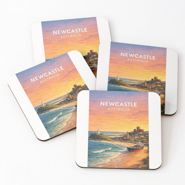 Item preview, Newcastle Australia Harbour Coastline at Sunset designed and sold by Places On Earth.